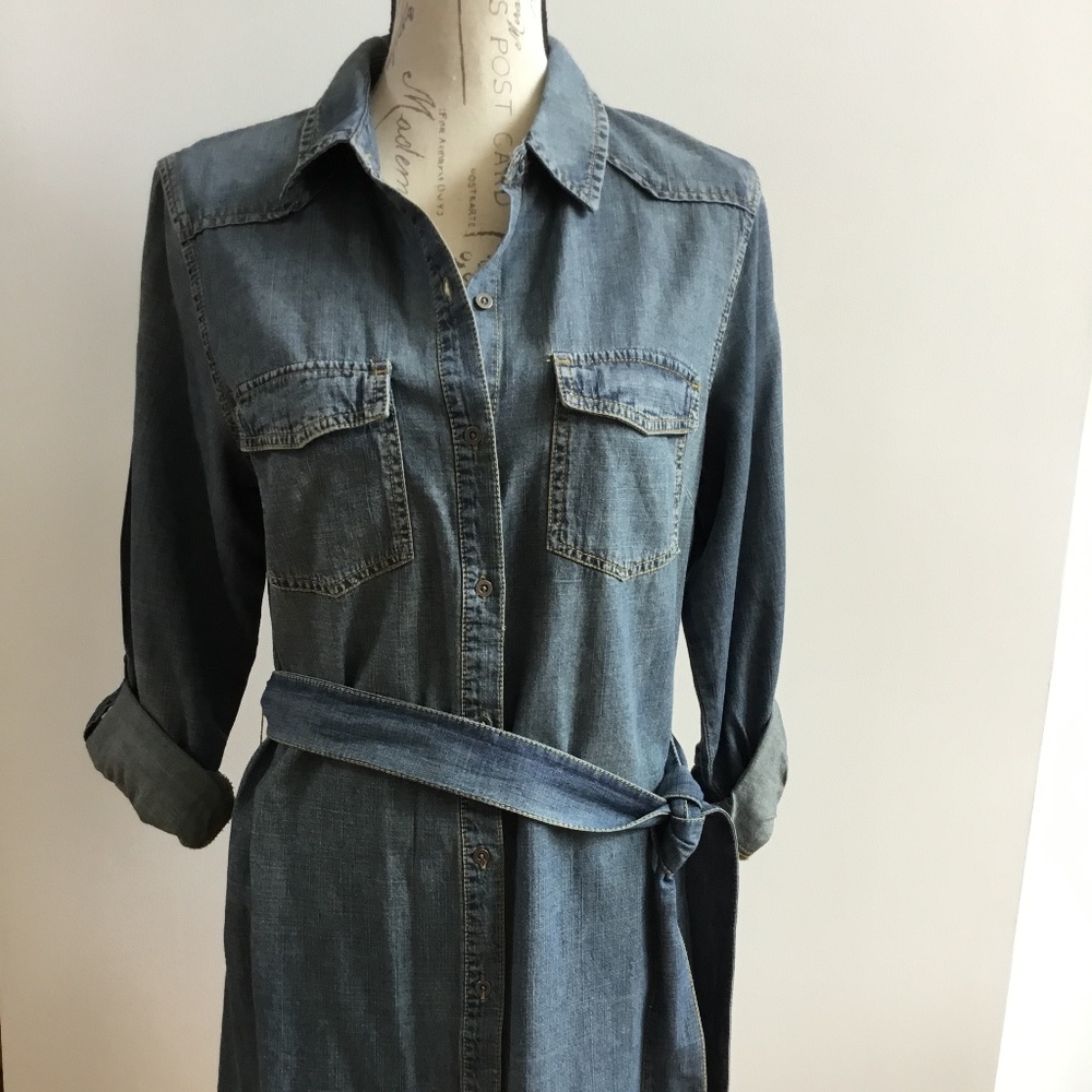 Mossimo denim shirt dress/tunic w/belt